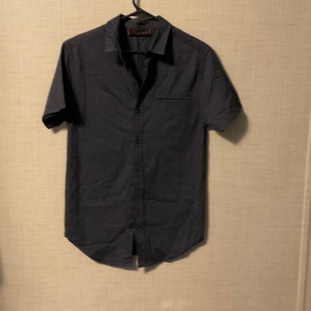 Men's Navy Short Sleeve Button Down Shirt